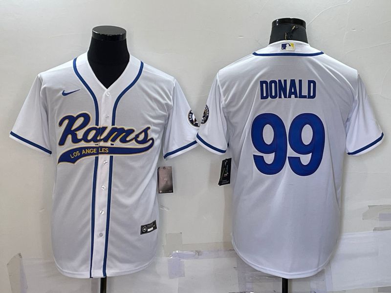 Men Los Angeles Rams 99 Donald White 2022 Nike Co branded NFL Jerseys